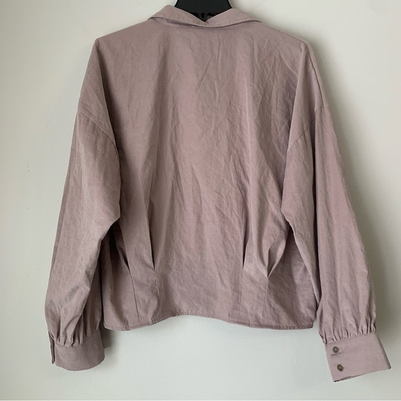 NWT Mystree crop peasant button down top - Picture 2 of 9